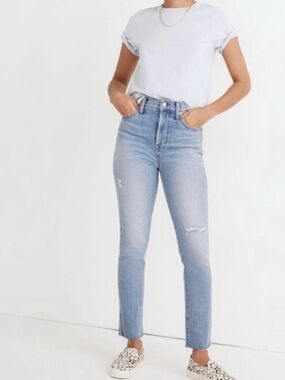 Madewell High-Rise Light Wash Straight Jeans
